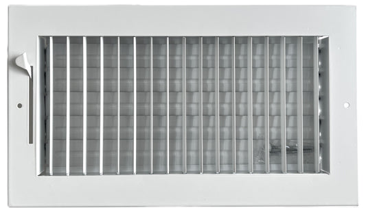 12" x 6" Adjustable Blade Sidewall Ceiling Register Vent Cover Diffuser Heavy Duty Stamped Steel (Listed Size is for Duct Opening or Inside Measurement, Outside Surface 13.8" x 8")