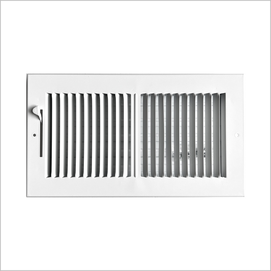 12"x 6" (Duct Opening Size) 2-Way Stamped Face Steel Ceiling/sidewall Air Supply Register - Vent Cover - Actual Outside Dimension 13.75" X 7.75"