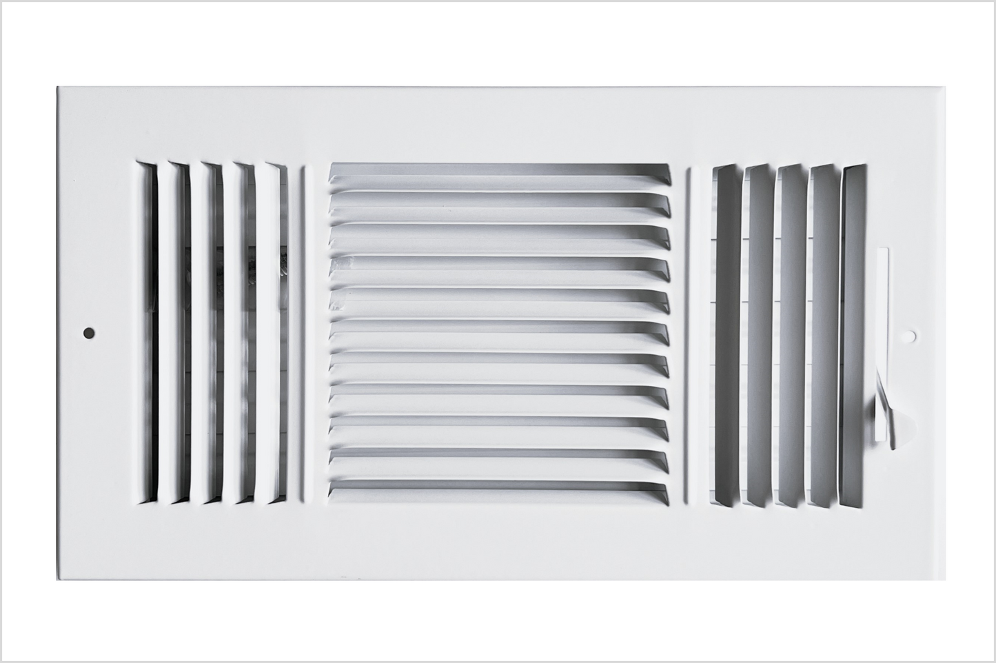 12"x 6" (Duct Opening Size) 3-Way Stamped Face Steel Ceiling/sidewall Air Supply Register - Vent Cover - Actual Outside Dimension 13.75" X 7.75"