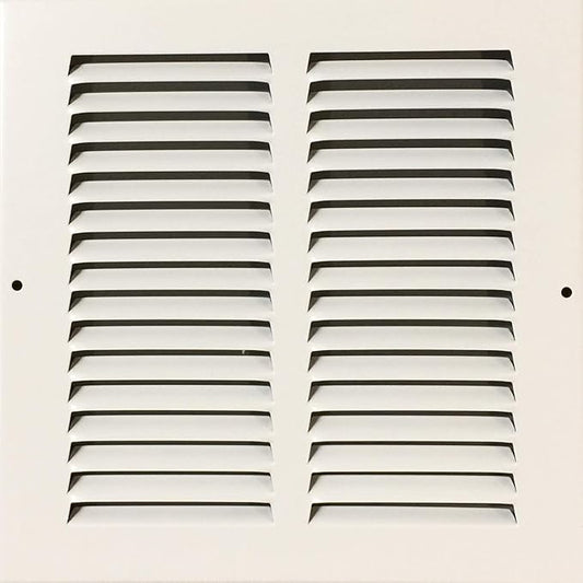 8"x8" Stamped Face Steel Return Grille Vent Cover White Poweder Coating Without Frame Outside Dimension 9.75"x9.75"