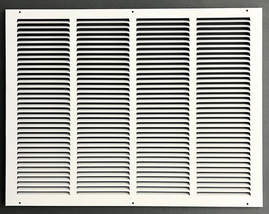 24"x18" Stamped Face Steel Return Grille Vent Cover White Poweder Coating Without Frame Outside Dimension 25.75"x19.75"