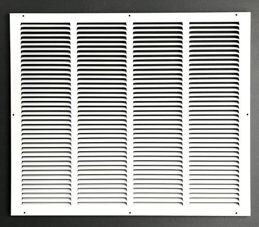 24"x20" Stamped Face Steel Return Grille Vent Cover White Poweder Coating Without Frame Outside Dimension 25.75"x21.75"