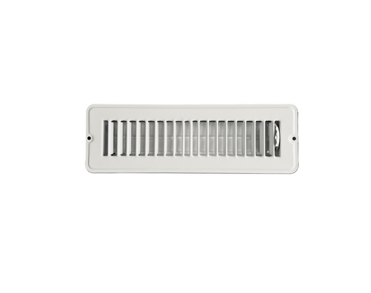 Kompell Aire RV and Home White Stamped Steel Floor Diffuser/Register with Damper 10" X 2" (Duct Opening Size)