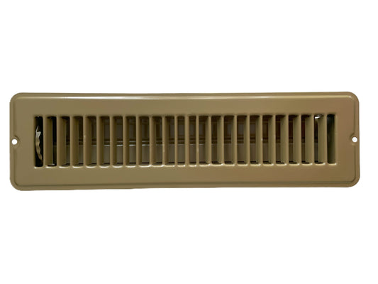 RV and Home Brown Stamped Steel Floor Diffuser/Register with Damper 12" X 2" (Duct Opening Size) Outside Dimension 13.5"x 3.75"