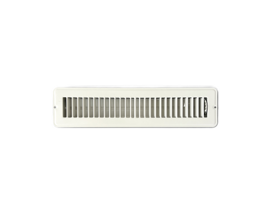 Kompell Aire RV and Home White Stamped Steel Floor Diffuser/Register with Damper 12" X 2" (Duct Opening Size) Outside Dimension 13.5"x 3.75"