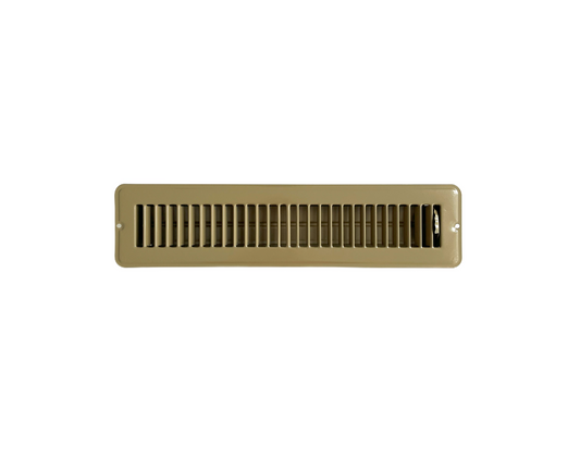 Kompell Aire RV and Home Brown Stamped Steel Floor Diffuser/Register with Damper 14" X 2" (Duct Opening Size) Outside Dimension 15.5"x 3.75"