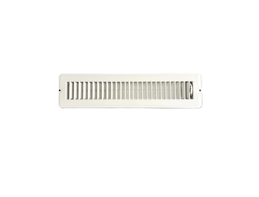 Kompell Aire RV and Home White Stamped Steel Floor Diffuser/Register with Damper 14" X 2" (Duct Opening Size) Outside Dimension 15.5"x 3.75"