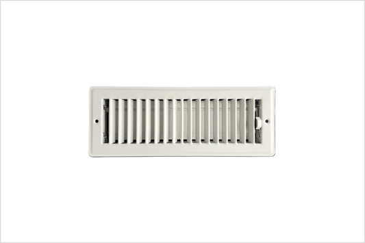 Kompell Aire RV and Home White Stamped Steel Floor Diffuser/Register with Damper 10" X 3" (Duct Opening Size) Outside Dimension 11.5"x 4.5"