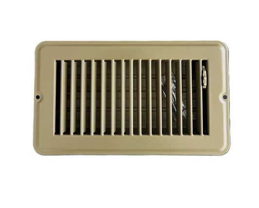 RV and Home Brown Stamped Steel Floor Diffuser/Register with Damper 8" X 4" (Duct Opening Size) Outside Dimension 9.6"x 5.6"