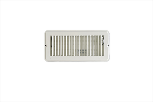 Kompell Aire RV and Home White Stamped Steel Floor Diffuser/Register with Damper 10" X 4" (Duct Opening Size) Outside Dimension 11.5"x 5.5"