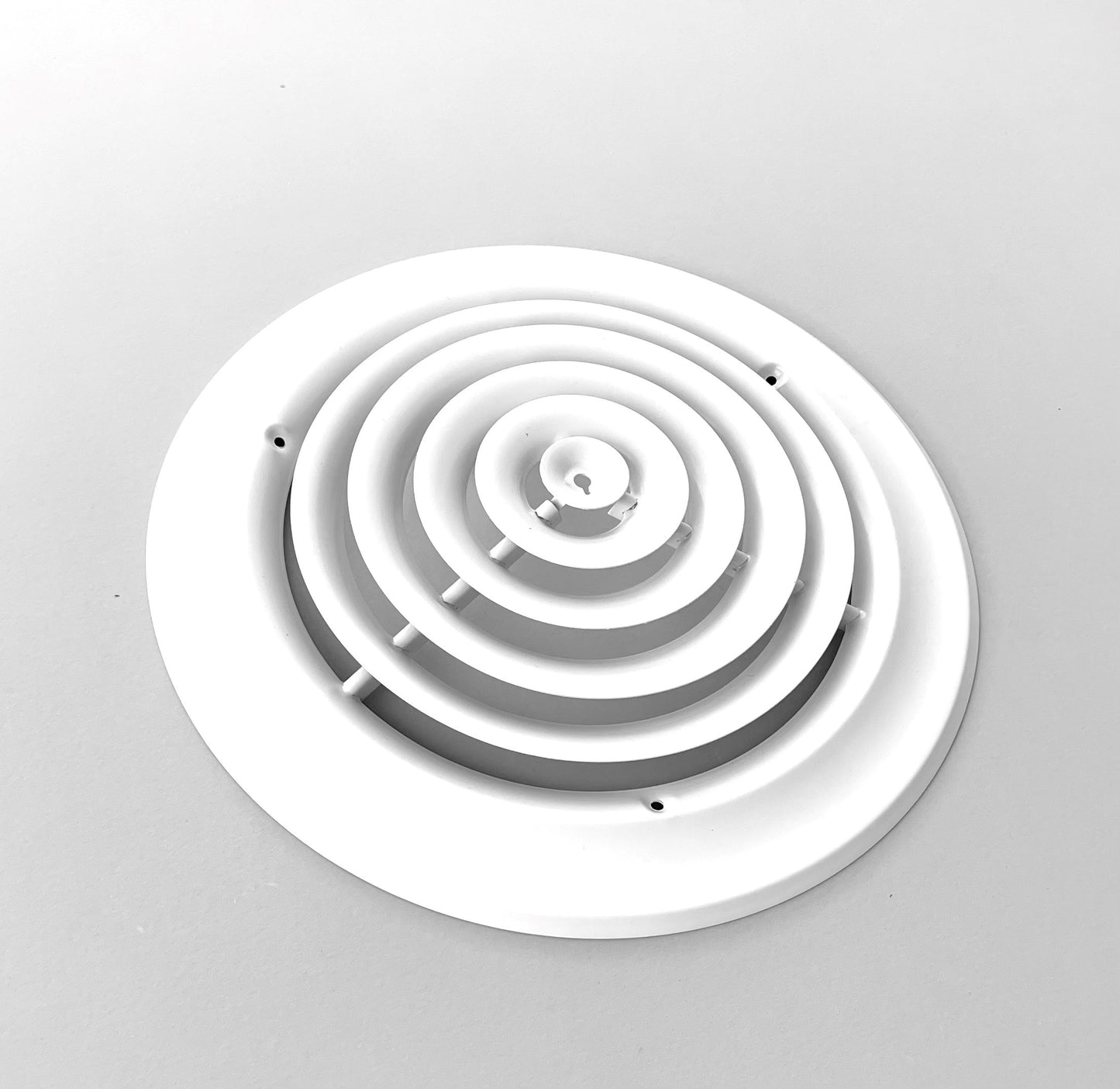 Kompell Aire 10" Round Ceiling Diffuser White Powder Coated Fitting in 10" Duct Opening