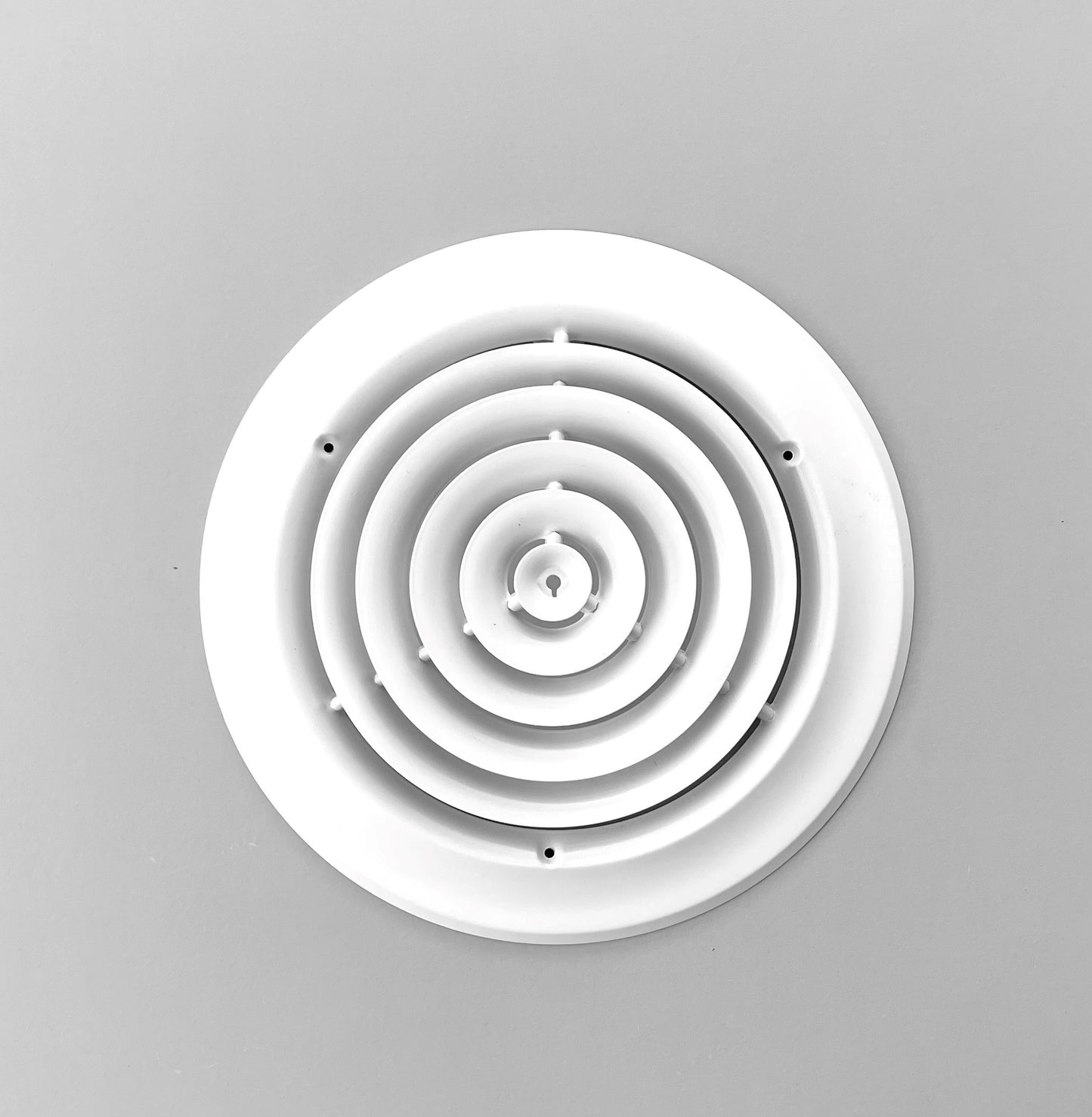 Kompell Aire 10" Round Ceiling Diffuser White Powder Coated Fitting in 10" Duct Opening