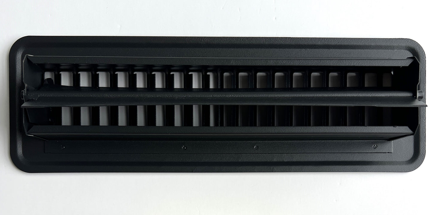 Heavy Duty Steel Floor Vent with Beautiful Black Matte Finish. Fits in 2 x 10 Duct Opening. Overall Dimension is 3.75 in Wide x 13.75 in Long