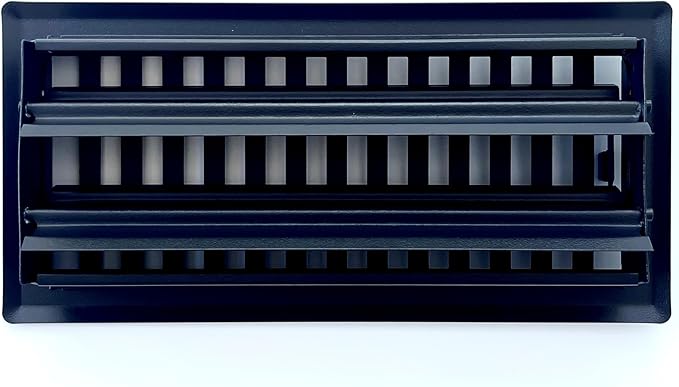 Heavy Duty Steel Decorative Slotted face Floor Vent with Beautiful Black Matte Finish. Fits in 4 x 10 Duct Opening. Overall Dimension is 5.75 in Wide x 13.75 in Long