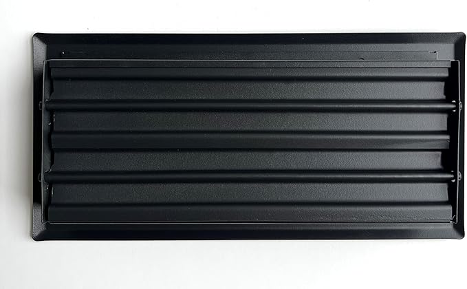 Heavy Duty Steel Floor Vent with Stamped face 1/3" fin spacing Back Matte Finish. Fits in 4 x 10 Duct Opening. Overall Dimension is 5.75 in Wide x 11.75 in Long