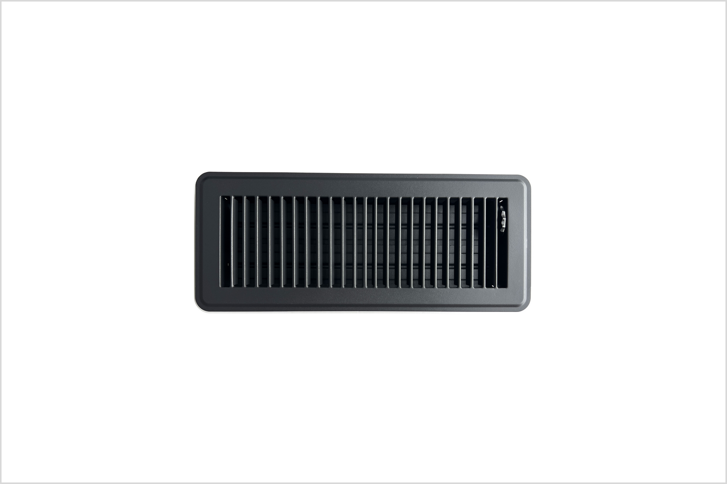 Heavy Duty Steel Floor Vent with Beautiful Black Matte Finish. Fits in 4 x 12 Duct Opening. Overall Dimension is 5.75 in Wide x 13.75 in Long