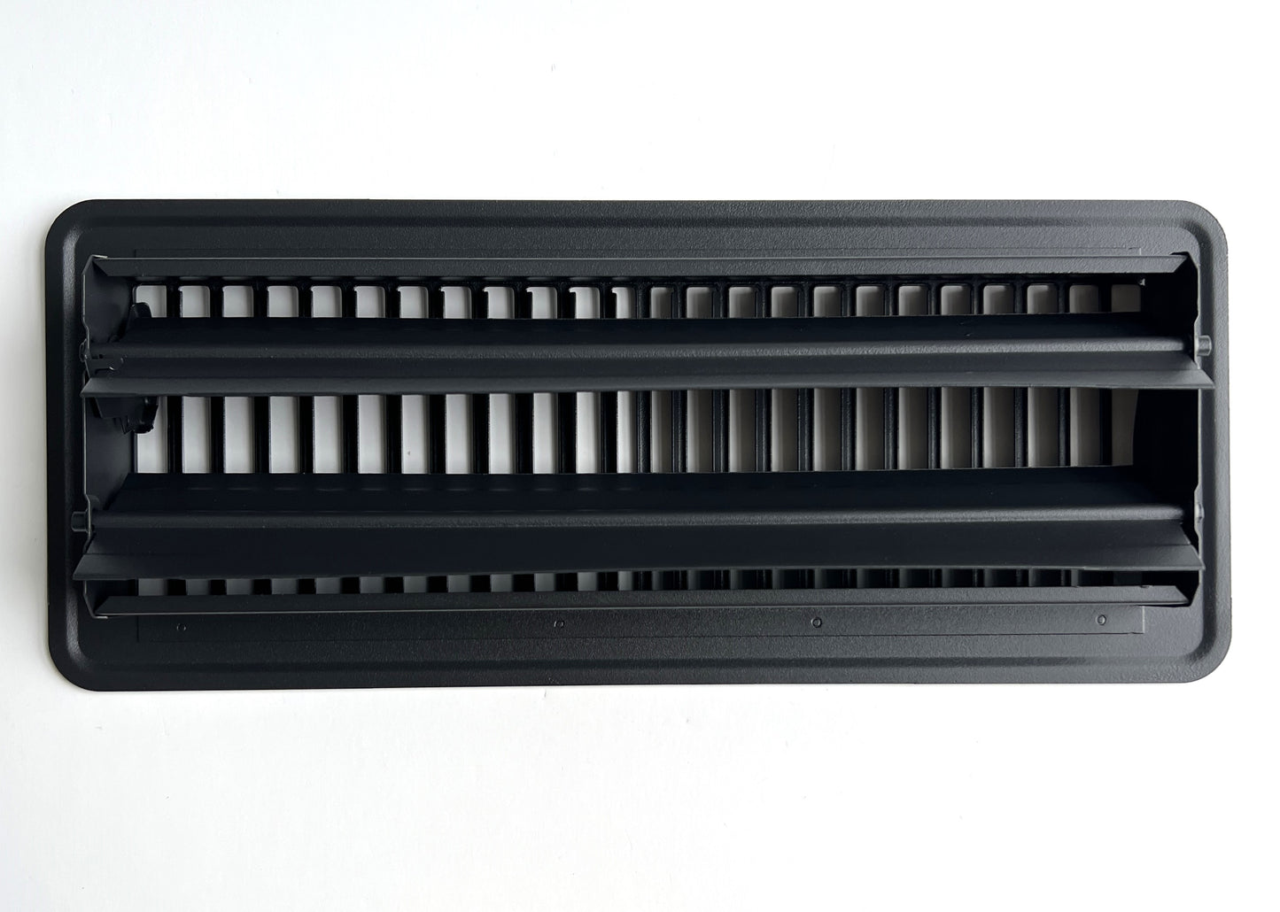 Heavy Duty Steel Floor Vent with Beautiful Black Matte Finish. Fits in 4 x 12 Duct Opening. Overall Dimension is 5.75 in Wide x 13.75 in Long