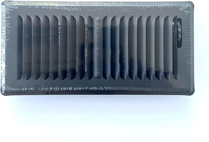 Heavy Duty Steel Stamped Floor Vent with Beautiful Gray Matte Finish. Fits in 4 x 10 Duct Opening. Overall Dimension is 5.75 in Wide x 11.75 in Long.