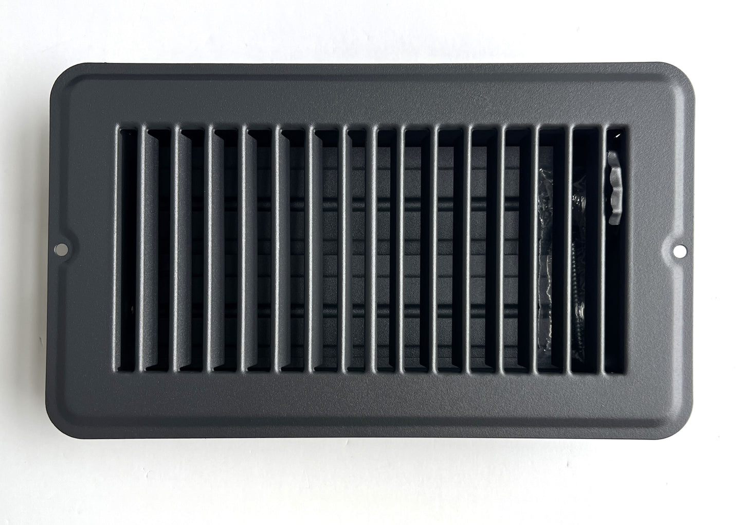 Heavy Duty Steel Floor Vent with Beautiful Black Matte Finish. Fits in 4 x 8 Duct Opening. Overall Dimension is 5.75 in Wide x 9.75 in Long