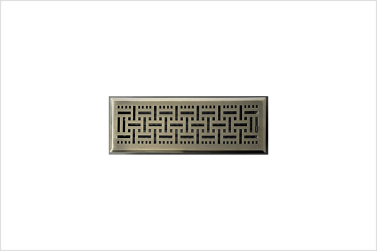 4inch Wide x14inch Long (Duct Opening Size) Decorative Floor Register Vent with Mesh Cover Trap (Overall Size 5.5 inch Wide x 15.5" Long) Matte Bronze